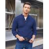 COOFANDY Men Mock Neck Button Sweater Casual Knitted Sweaters Fashion Henley Sweater(Blue)