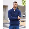 COOFANDY Men Mock Neck Button Sweater Casual Knitted Sweaters Fashion Henley Sweater(Blue)
