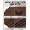 COOFANDY Men Mock Neck Button Sweater Casual Knitted Sweaters Fashion Henley Sweater(Brown)