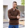 COOFANDY Men Mock Neck Button Sweater Casual Knitted Sweaters Fashion Henley Sweater(Brown)