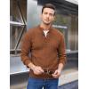 COOFANDY Men Mock Neck Button Sweater Casual Knitted Sweaters Fashion Henley Sweater(Caramel)