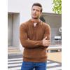 COOFANDY Men Mock Neck Button Sweater Casual Knitted Sweaters Fashion Henley Sweater(Caramel)