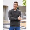 COOFANDY Men Mock Neck Button Sweater Casual Knitted Sweaters Fashion Henley Sweater(Dark Gray)