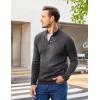 COOFANDY Men Mock Neck Button Sweater Casual Knitted Sweaters Fashion Henley Sweater(Dark Gray)