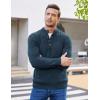 COOFANDY Men Mock Neck Button Sweater Casual Knitted Sweaters Fashion Henley Sweater(Deep Blue)
