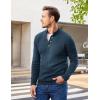COOFANDY Men Mock Neck Button Sweater Casual Knitted Sweaters Fashion Henley Sweater(Deep Blue)