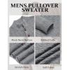 COOFANDY Men Mock Neck Button Sweater Casual Knitted Sweaters Fashion Henley Sweater(Gray)