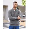 COOFANDY Men Mock Neck Button Sweater Casual Knitted Sweaters Fashion Henley Sweater(Gray)