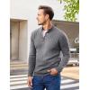 COOFANDY Men Mock Neck Button Sweater Casual Knitted Sweaters Fashion Henley Sweater(Gray)