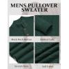 COOFANDY Men Mock Neck Button Sweater Casual Knitted Sweaters Fashion Henley Sweater(Green)