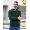 COOFANDY Men Mock Neck Button Sweater Casual Knitted Sweaters Fashion Henley Sweater(Green)