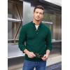 COOFANDY Men Mock Neck Button Sweater Casual Knitted Sweaters Fashion Henley Sweater(Green)
