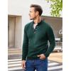 COOFANDY Men Mock Neck Button Sweater Casual Knitted Sweaters Fashion Henley Sweater(Green)