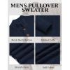COOFANDY Men Mock Neck Button Sweater Casual Knitted Sweaters Fashion Henley Sweater(Navy Blue)