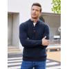 COOFANDY Men Mock Neck Button Sweater Casual Knitted Sweaters Fashion Henley Sweater(Navy Blue)