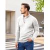 COOFANDY Men Mock Neck Button Sweater Casual Knitted Sweaters Fashion Henley Sweater(White)
