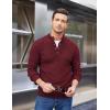 COOFANDY Men Mock Neck Button Sweater Casual Knitted Sweaters Fashion Henley Sweater(Wine Red)