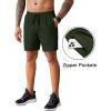 COOFANDY Men’s 2 Pack Workout Gym Shorts 7 Inch / 5 Inch Athletic Shorts Lightweight Casual Jogger Short with Zipper Pockets(Black / Army Green)