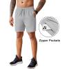 COOFANDY Men’s 2 Pack Workout Gym Shorts 7 Inch / 5 Inch Athletic Shorts Lightweight Casual Jogger Short with Zipper Pockets(Black / Grey)