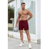 COOFANDY Men’s 2 Pack Workout Gym Shorts 7 Inch / 5 Inch Athletic Shorts Lightweight Casual Jogger Short with Zipper Pockets(Black / Wine Red)