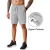 COOFANDY Men’s 2 Pack Workout Gym Shorts 7 Inch / 5 Inch Athletic Shorts Lightweight Casual Jogger Short with Zipper Pockets(Grey / Black)