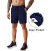 COOFANDY Men’s 2 Pack Workout Gym Shorts 7 Inch / 5 Inch Athletic Shorts Lightweight Casual Jogger Short with Zipper Pockets(Navy Blue / Army Green)