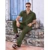 COOFANDY Mens 2 Piece Casual Beach Outfits Short Sleeve Button Down Shirts Summer Loose Pant Sets Vacation Walking Outfits(Army Green)