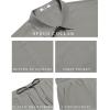 COOFANDY Mens 2 Piece Casual Beach Outfits Short Sleeve Button Down Shirts Summer Loose Pant Sets Vacation Walking Outfits(Light Grey)