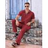 COOFANDY Mens 2 Piece Casual Beach Outfits Short Sleeve Button Down Shirts Summer Loose Pant Sets Vacation Walking Outfits(Wine Red)