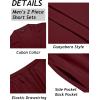 COOFANDY Mens 2 Piece Short Set Guayabera Button Down Shirt Casual Summer Beach Outfits(Wine Red)