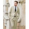 COOFANDY Men’s 2 Piece Suits Classic Fit 2 Button Dress Suits Tuxedo Jacket Blazer for Wedding Business Dinner Prom(Khaki)