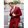 COOFANDY Men’s 2 Piece Suits Classic Fit 2 Button Dress Suits Tuxedo Jacket Blazer for Wedding Business Dinner Prom(Red)