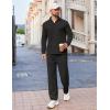 COOFANDY Men’s 2 Piece Tracksuit Set Quarter Zip Sweatsuit Athletic Running Suit Sets Long Sleeve Casual Outfits(All Black)