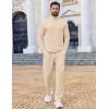 COOFANDY Men’s 2 Piece Tracksuit Set Quarter Zip Sweatsuit Athletic Running Suit Sets Long Sleeve Casual Outfits(Beige)