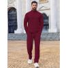 COOFANDY Men’s 2 Piece Tracksuit Set Quarter Zip Sweatsuit Athletic Running Suit Sets Long Sleeve Casual Outfits(Dark Red)