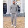 COOFANDY Men’s 2 Piece Tracksuit Set Quarter Zip Sweatsuit Athletic Running Suit Sets Long Sleeve Casual Outfits(Grey)
