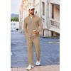 COOFANDY Men’s 2 Piece Tracksuit Set Quarter Zip Sweatsuit Athletic Running Suit Sets Long Sleeve Casual Outfits(Khaki)