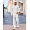 COOFANDY Men’s 2 Piece Tracksuit Set Quarter Zip Sweatsuit Athletic Running Suit Sets Long Sleeve Casual Outfits(White)