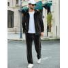 COOFANDY Mens 2 Piece Velour Tracksuit Full Zip Jackets Pants Velvet Jogging Suits Sweatsuit Set(Black)
