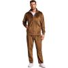 COOFANDY Mens 2 Piece Velour Tracksuit Full Zip Jackets Pants Velvet Jogging Suits Sweatsuit Set(Brown)