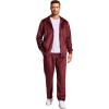 COOFANDY Mens 2 Piece Velour Tracksuit Full Zip Jackets Pants Velvet Jogging Suits Sweatsuit Set(Burgundy)