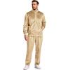 COOFANDY Mens 2 Piece Velour Tracksuit Full Zip Jackets Pants Velvet Jogging Suits Sweatsuit Set(Champagne)