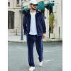 COOFANDY Mens 2 Piece Velour Tracksuit Full Zip Jackets Pants Velvet Jogging Suits Sweatsuit Set(Dark Blue)
