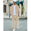 COOFANDY Mens 2 Piece Velour Tracksuit Full Zip Jackets Pants Velvet Jogging Suits Sweatsuit Set(Light Khaki)