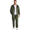 COOFANDY Mens 2 Piece Velour Tracksuit Full Zip Jackets Pants Velvet Jogging Suits Sweatsuit Set(Olive Green)