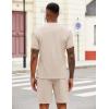 COOFANDY Men’s 2 Pieces Outfits Casual Quarter Zip Polo T Shirt and Shorts Set Athletic Jogging Summer Tracksuit(Champagne)