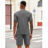 COOFANDY Men’s 2 Pieces Outfits Casual Quarter Zip Polo T Shirt and Shorts Set Athletic Jogging Summer Tracksuit(Dark Grey)