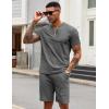 COOFANDY Men’s 2 Pieces Outfits Casual Quarter Zip Polo T Shirt and Shorts Set Athletic Jogging Summer Tracksuit(Dark Grey)
