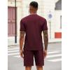 COOFANDY Men’s 2 Pieces Outfits Casual Quarter Zip Polo T Shirt and Shorts Set Athletic Jogging Summer Tracksuit(Date Red)