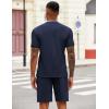 COOFANDY Men’s 2 Pieces Outfits Casual Quarter Zip Polo T Shirt and Shorts Set Athletic Jogging Summer Tracksuit(Navy Blue)